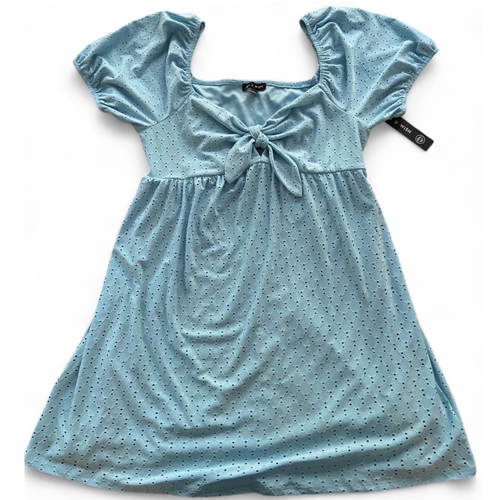 As U Wish Sky Blue Eyelet Dress